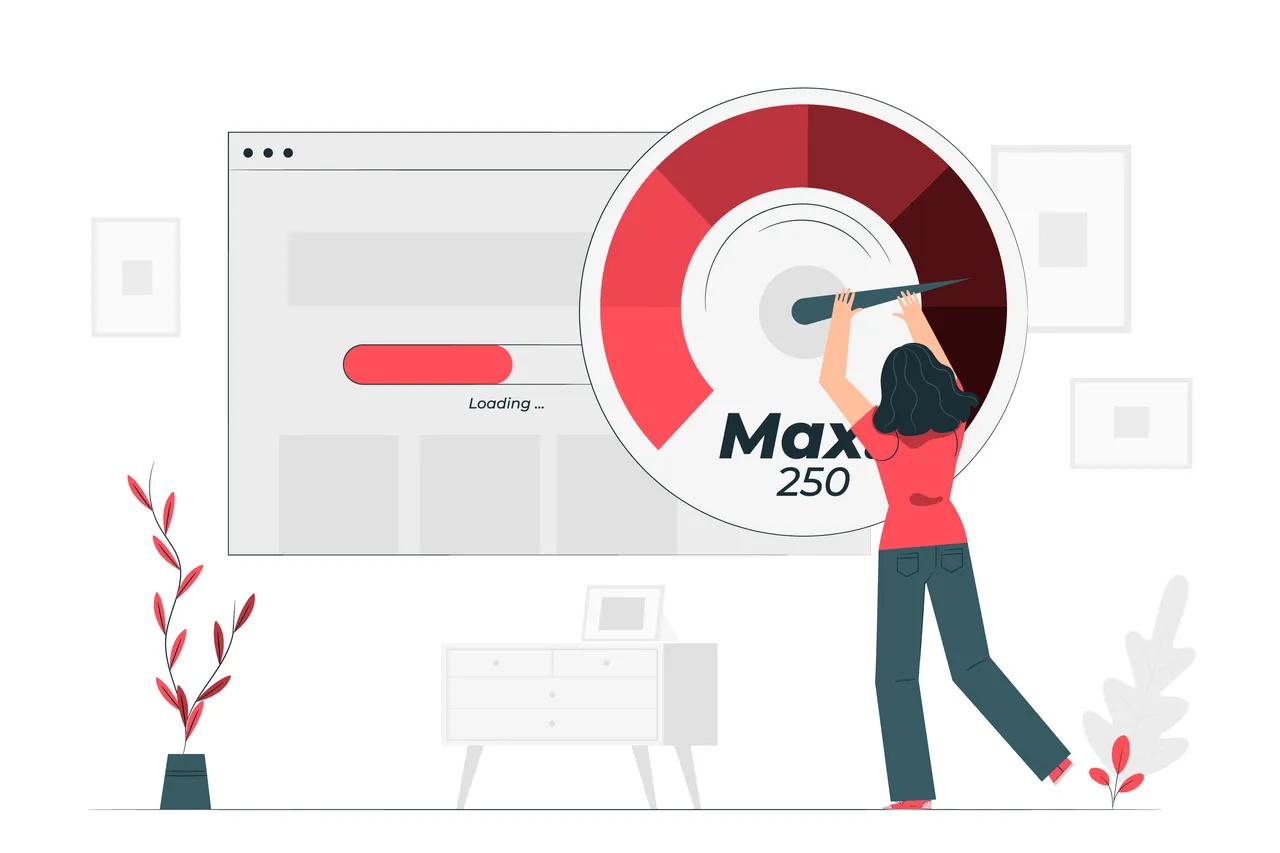 A creative illustration depicting how React’s virtual DOM and code-splitting improve website loading speed, enhancing the user experience.